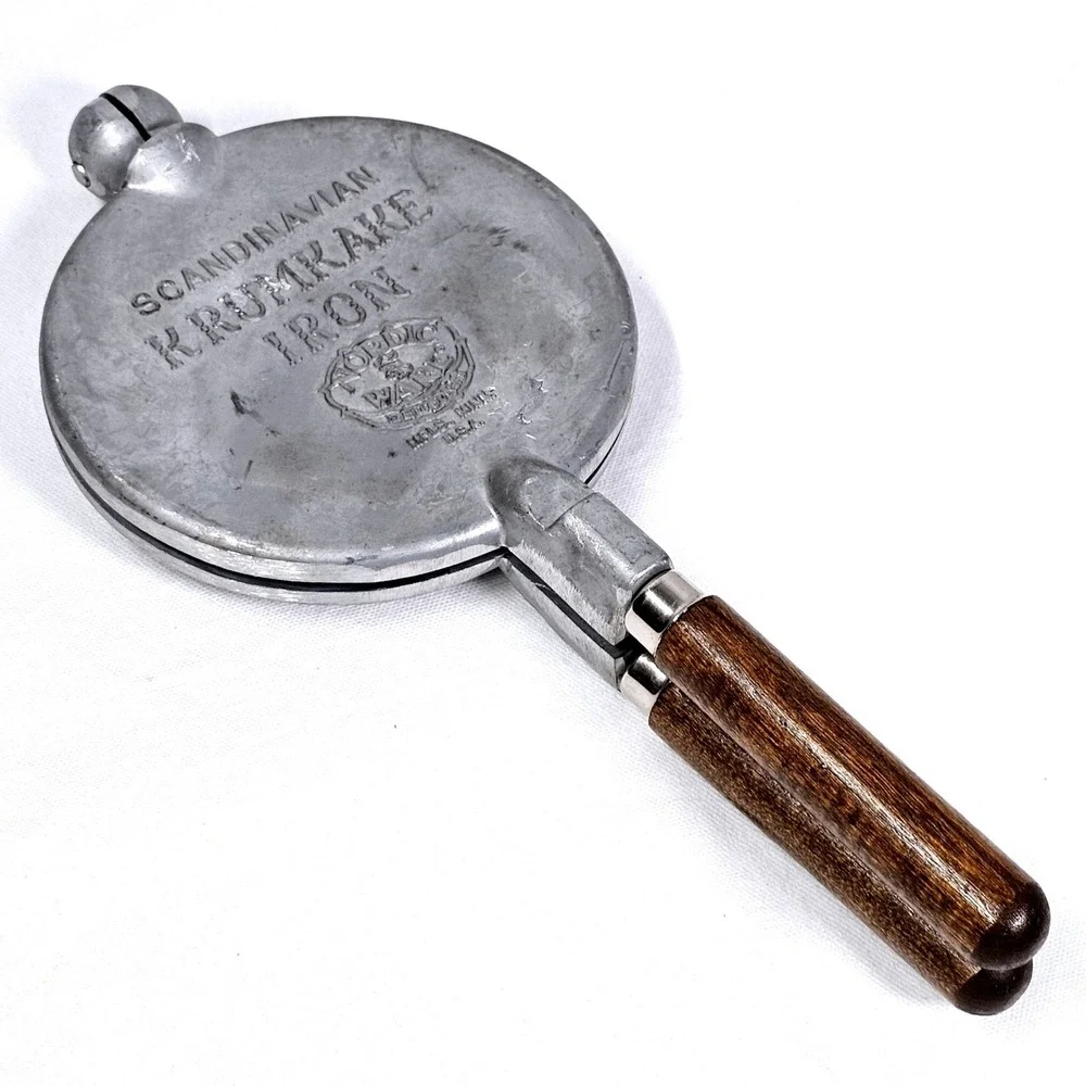 Nordic Ware‎ Vintage Krumkake Iron Stovetop Baker Silver USA Made